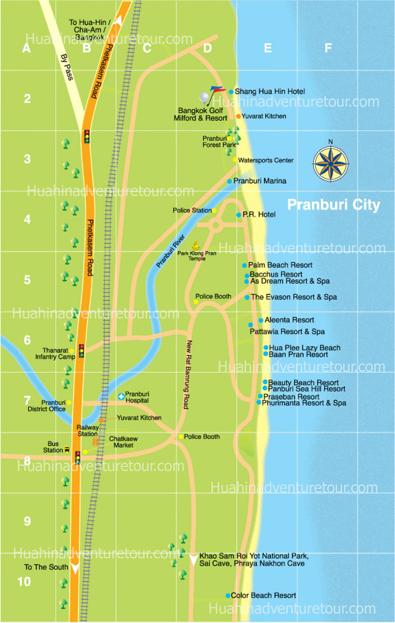 Pranburi Map Map of Pranburi, Thailand